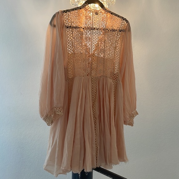 Free People FP One Karma Eyelet Mini Dress in Nude Size XS / P - Picture 5 of 6